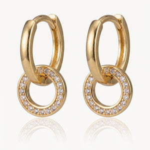 Interlocking Hoop Earrings Gold-Tone