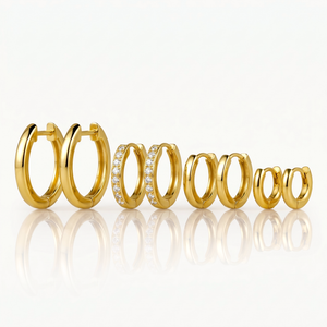 Mini Hoop Earring Set Gold-Tone