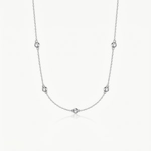 Crystal Pendant Necklace Silver-Tone