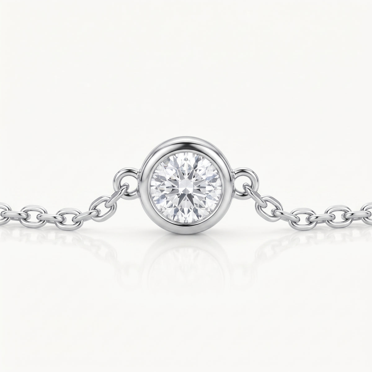 Close-up of one crystal in its silver-tone setting