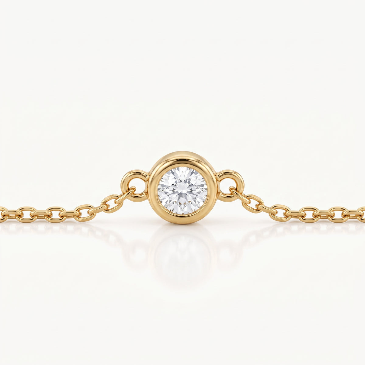 Close-up of one crystal in its gold-tone setting
