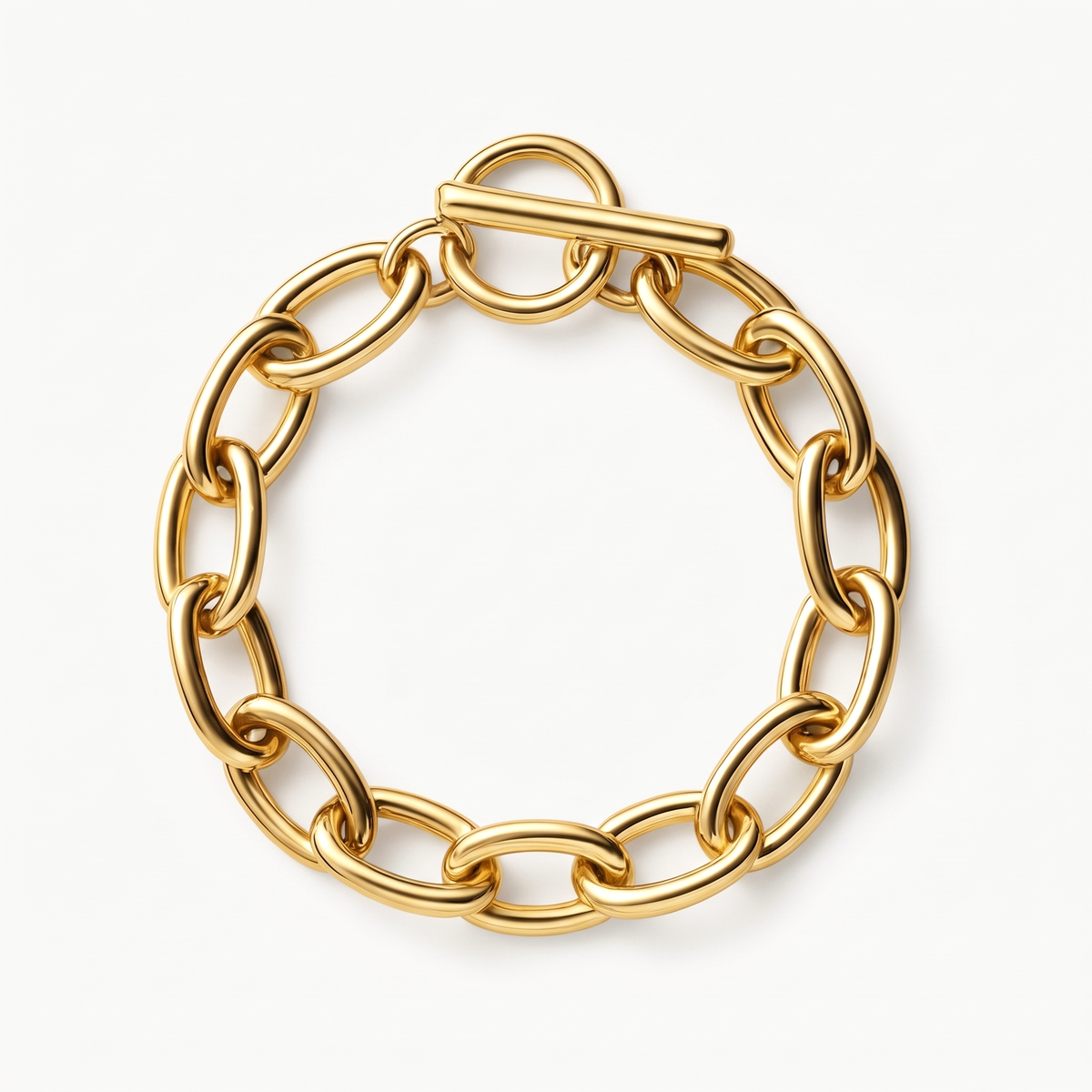 Gold-tone chunky chain bracelet with toggle clasp