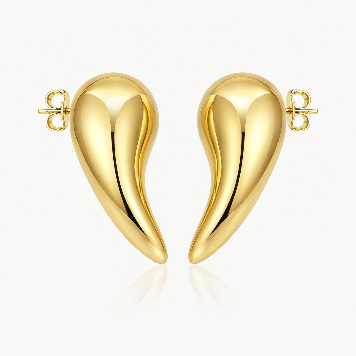 Gold-tone chunky teardrop earrings
