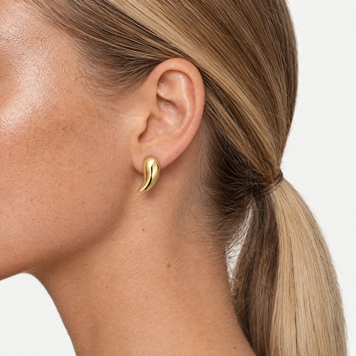 Gold-tone chunky teardrop earrings