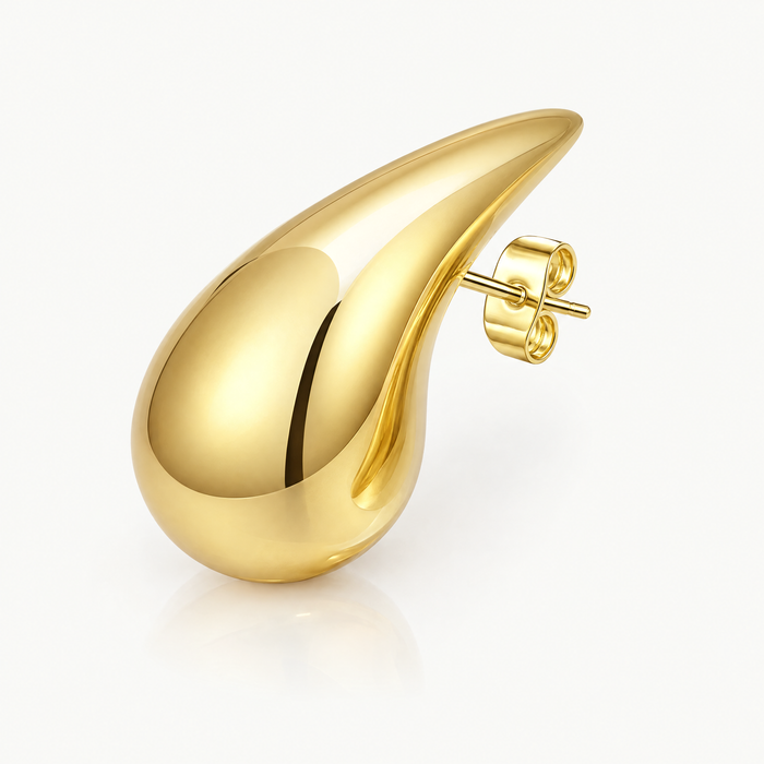 Gold-tone chunky teardrop earrings