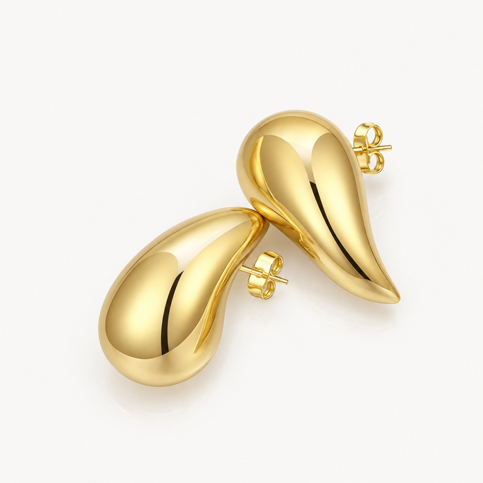 Gold-tone chunky teardrop earrings