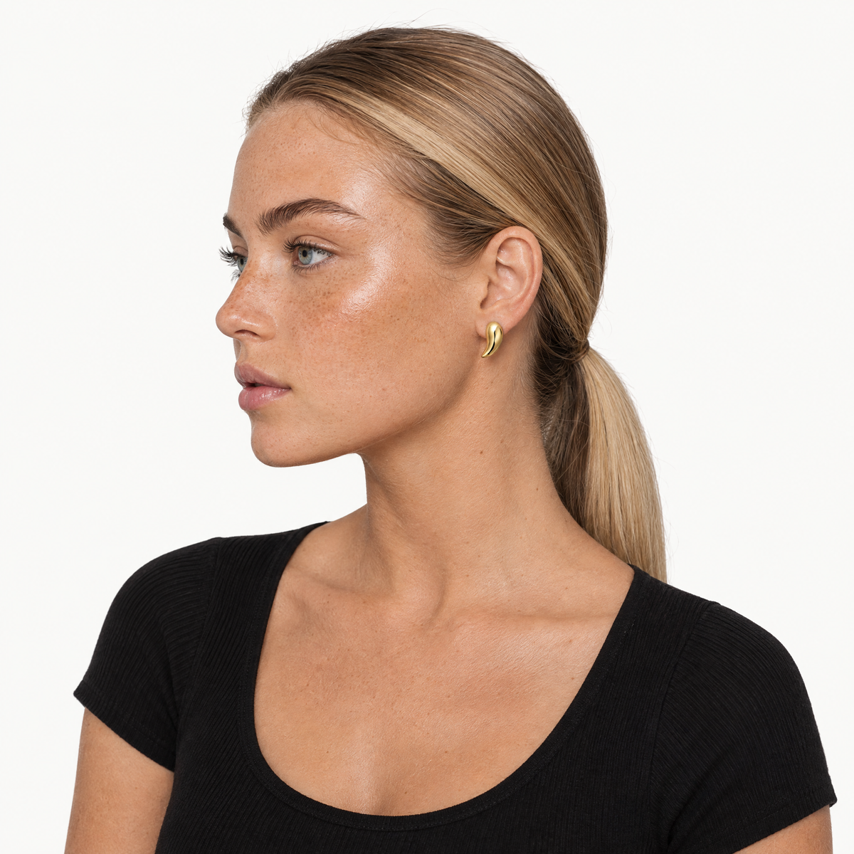 Gold-tone chunky teardrop earrings
