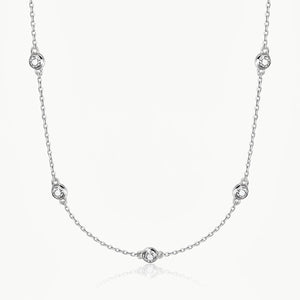 Crystal Pendant Necklace Silver-Tone
