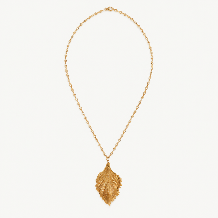 Gold-tone leaf pendant necklace
