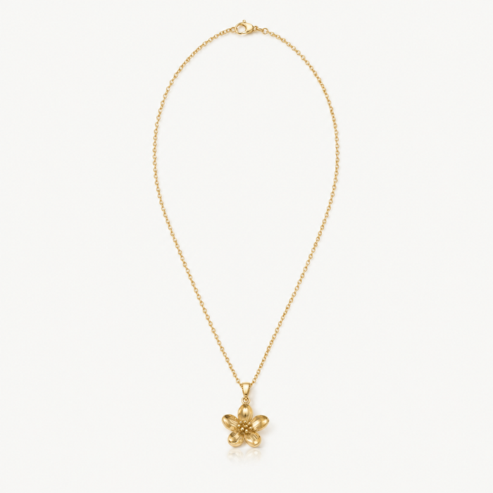 Gold-tone dainty flower pendant necklace