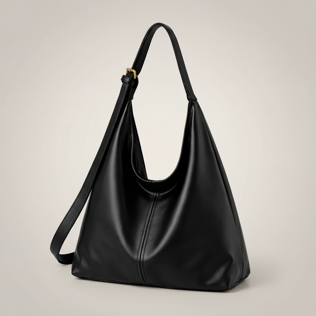 Black minimal shoulder bag
