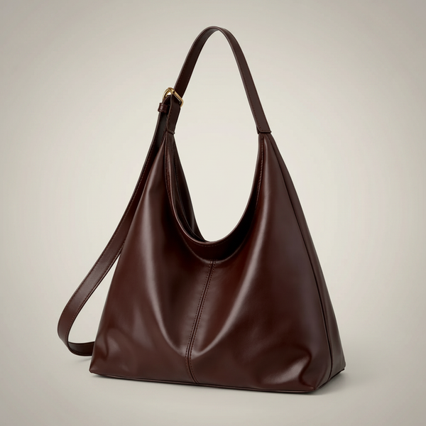 Brown minimal shoulder bag