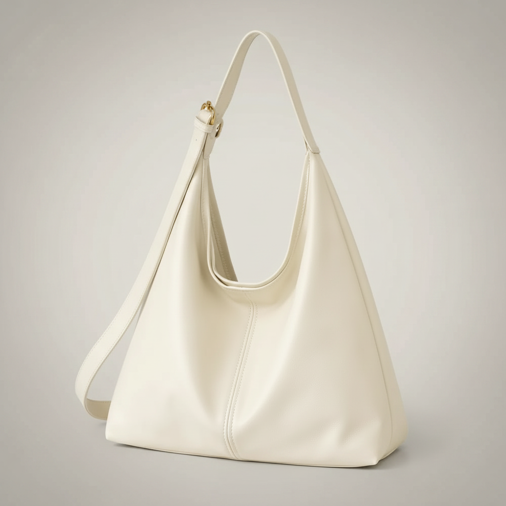 White minimal shoulder bag