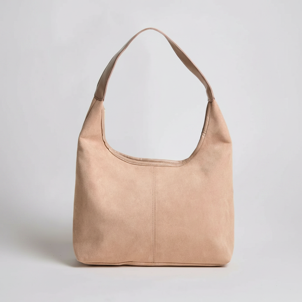 Beige minimalist hobo shoulder bag