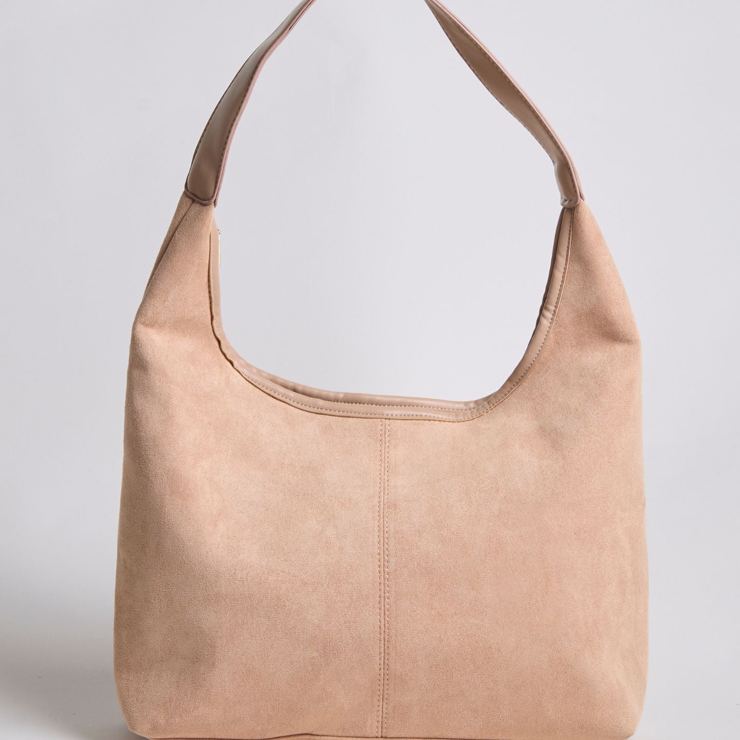 Beige minimalist hobo shoulder bag