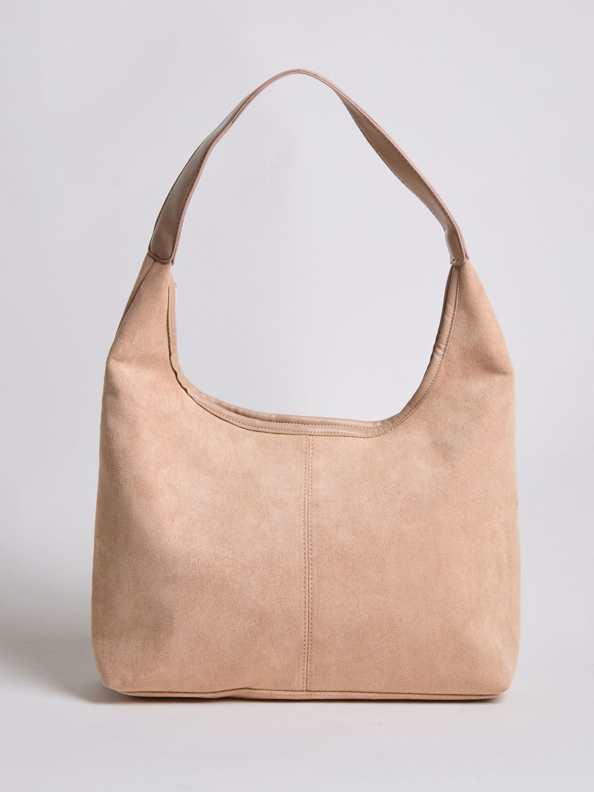 Beige minimalist hobo shoulder bag