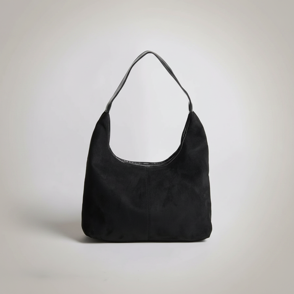 Black minimalist hobo shoulder bag