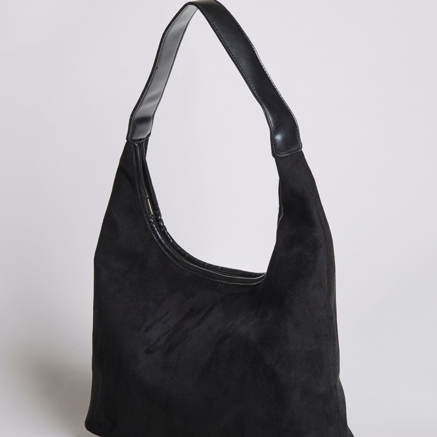 Black minimalist hobo shoulder bag