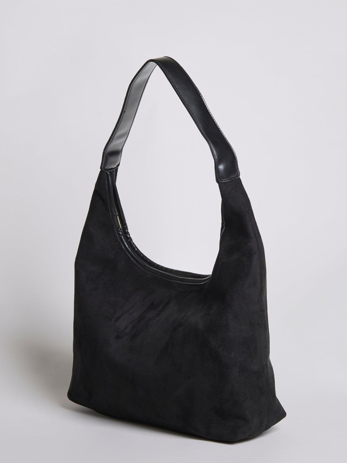 Black minimalist hobo shoulder bag