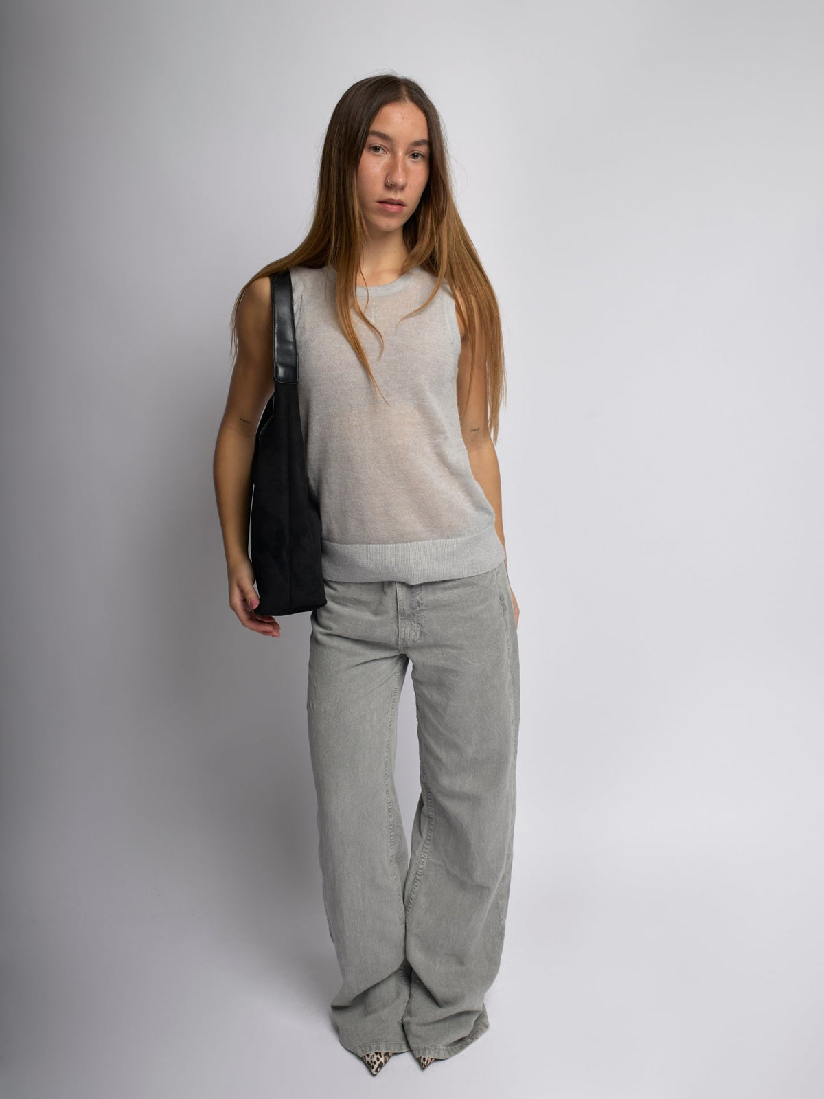 Black minimalist hobo shoulder bag