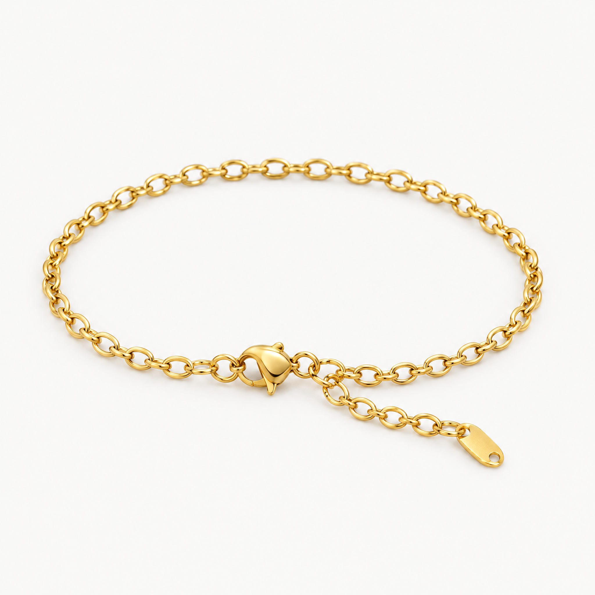 Gold-tone fine cable chain bracelet