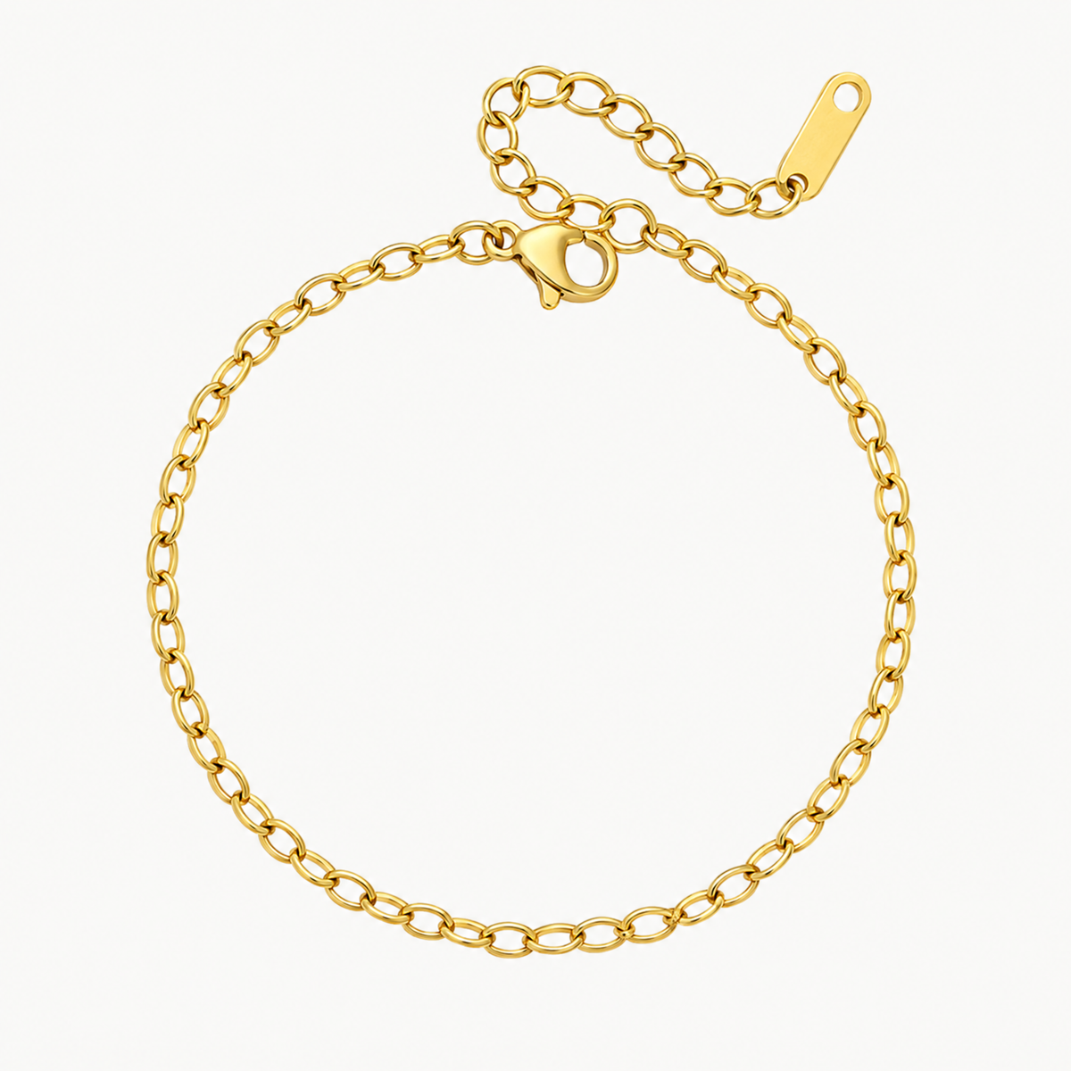 Gold-tone fine cable chain bracelet