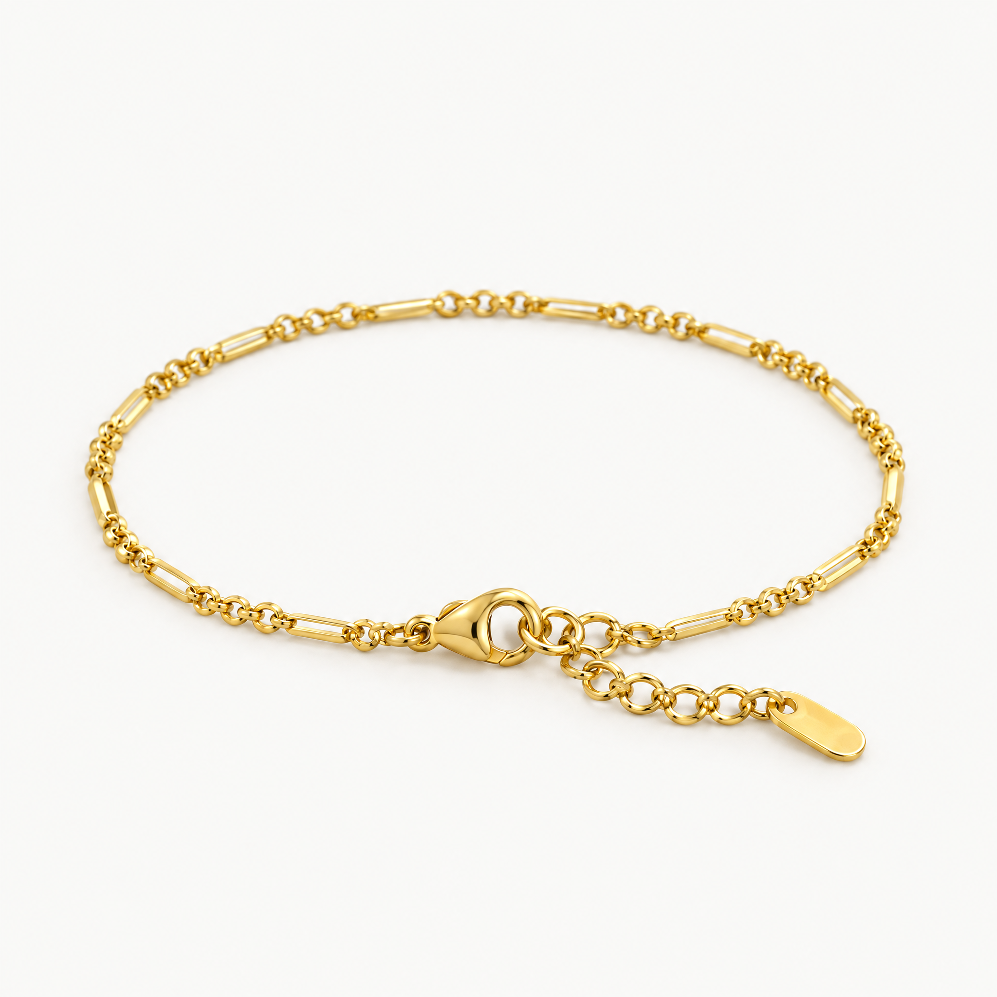 Gold-tone figaro chain bracelet