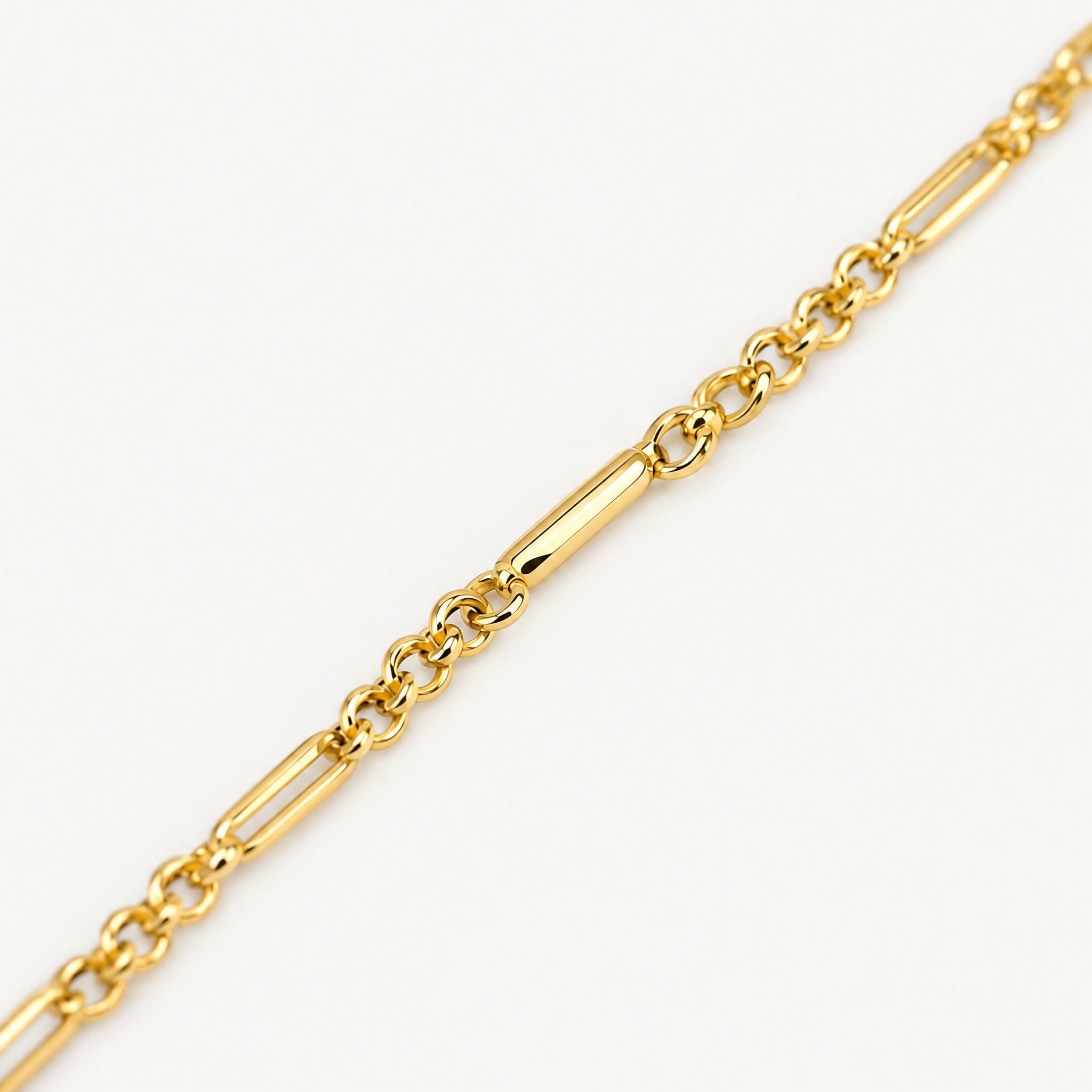 Gold-tone figaro chain bracelet