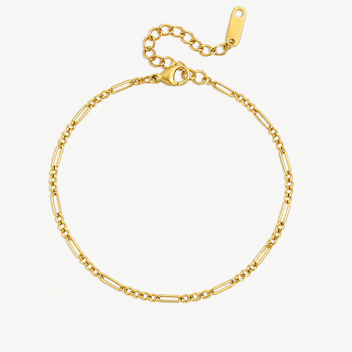 Gold-tone figaro chain bracelet