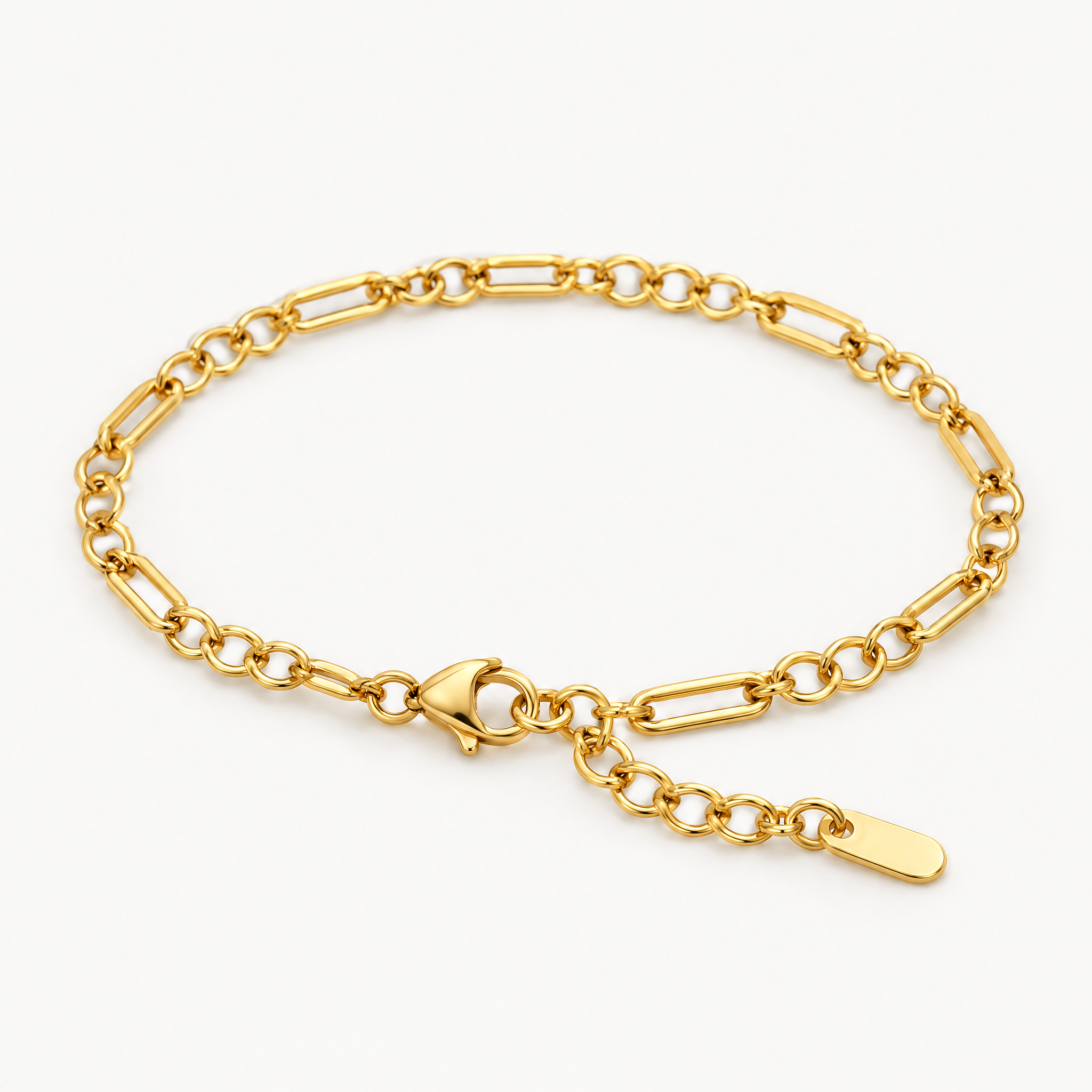 Gold-tone paperclip chain bracelet