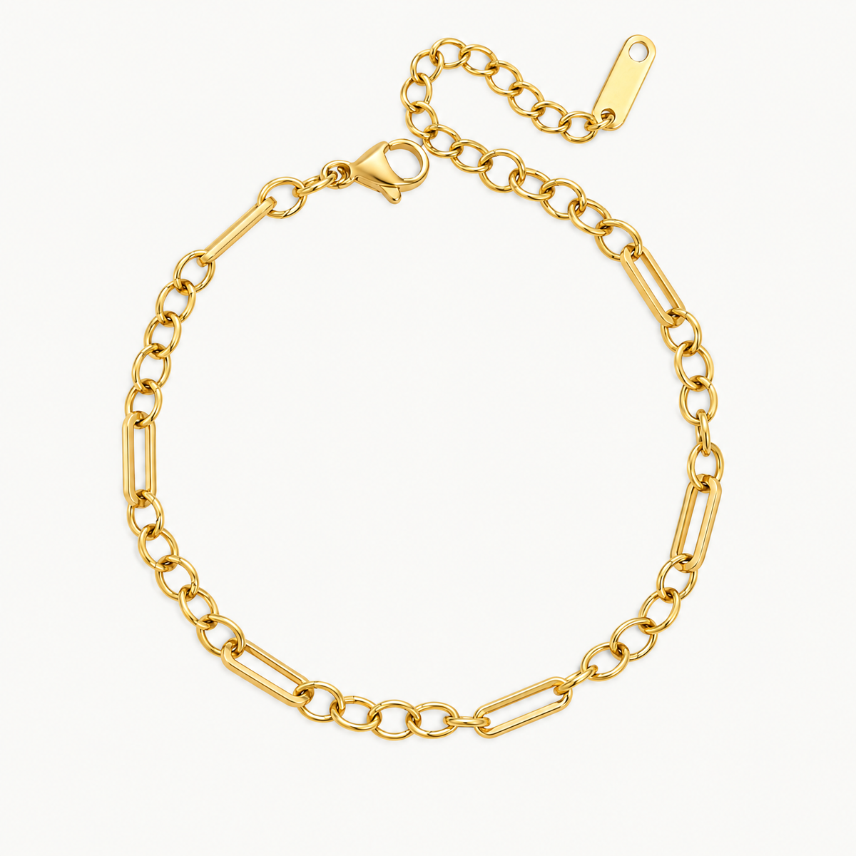 Gold-tone paperclip chain bracelet