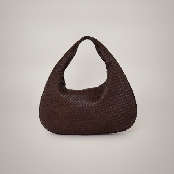 Brown woven Milano shoulder bag